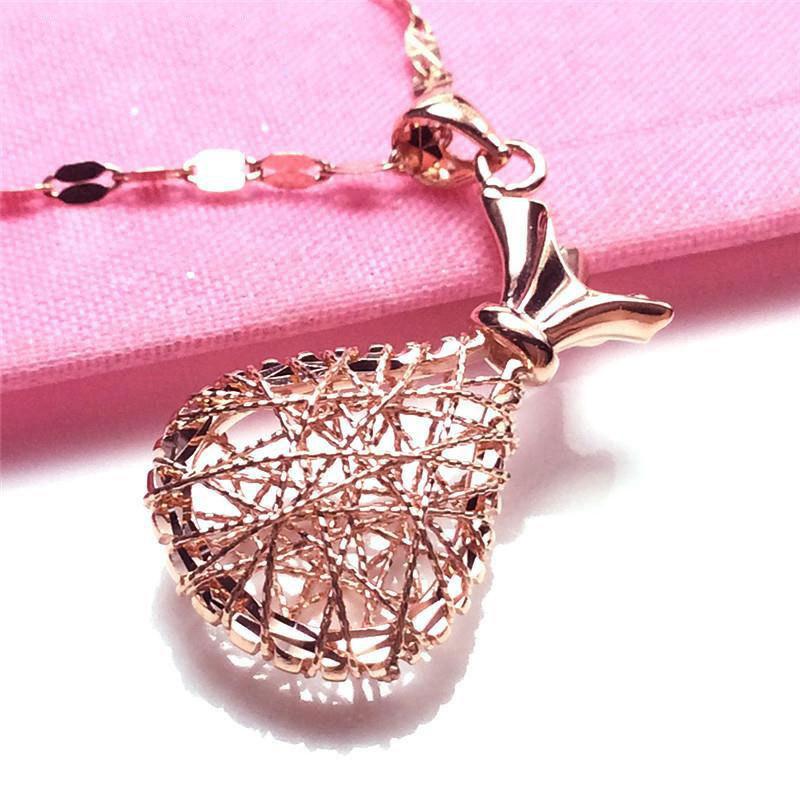 Фиолетовый Золотой Матовый Полый Подвеска-Мешочек для Денег Модный Иностранный Цвет Позолоченный Розовое Золото Ожерелье