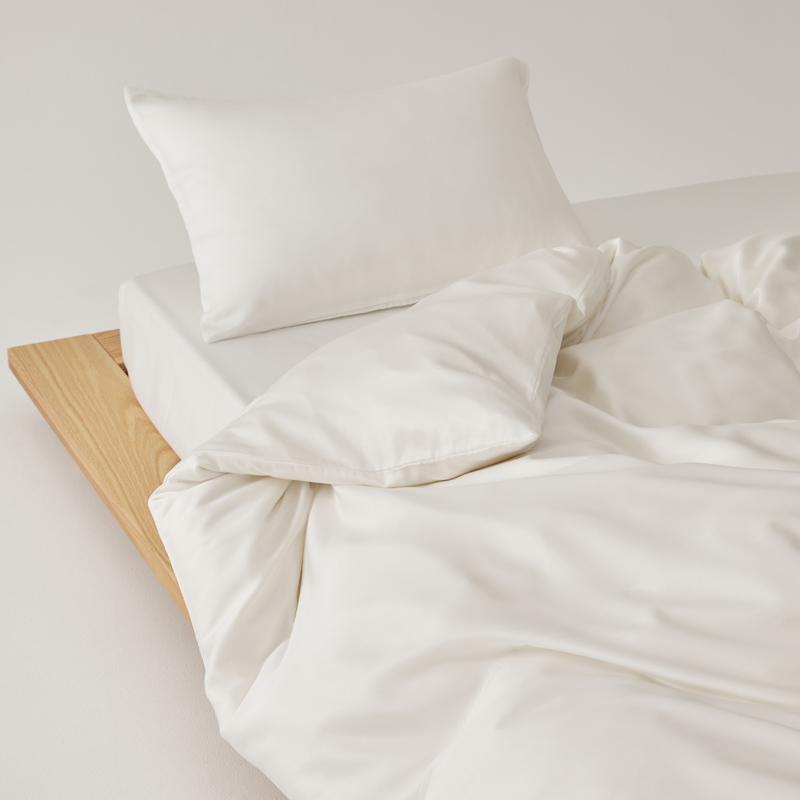 Simple 100% Lyocell Duvet Cover Set with Sheets Solid Soft Skin-friendly Queen Bedding Set King Natural Plant Fibre Quilt Cover