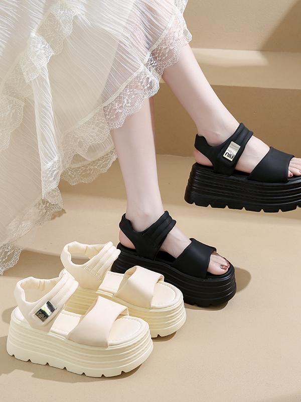 Fashion 2025 Sandals Clogs Wedge Retro Woman Shoes Muffins Shoe Increasing Height Summer Heels New Outside Platform Original Flat Girls