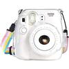 CAMSIR Crystal Camera Case With Adjustable Rainbow Shoulder Strap for Fujifilm Instax Mini 8 / 8+ / 9 Instant Camera - Transparent