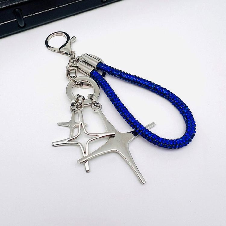 Stylish Star Keychain Decoration With Rhinestones Sturdy Rope Aloy for Elegant Designs In Your Daily Use Items