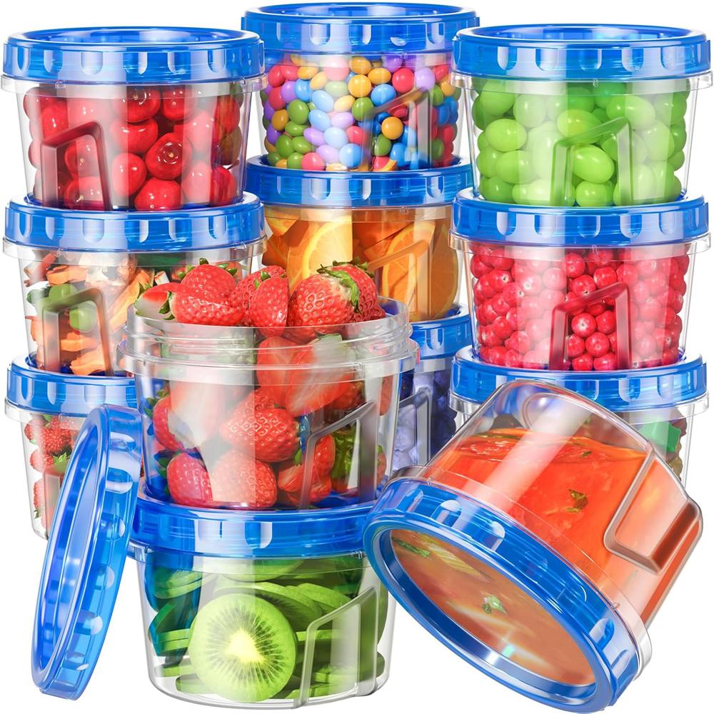 17oz Freezer Storage Containers, Plastic Food Storage Containers with Twist Top Lids, BPA Free and Reusable Soup Containers