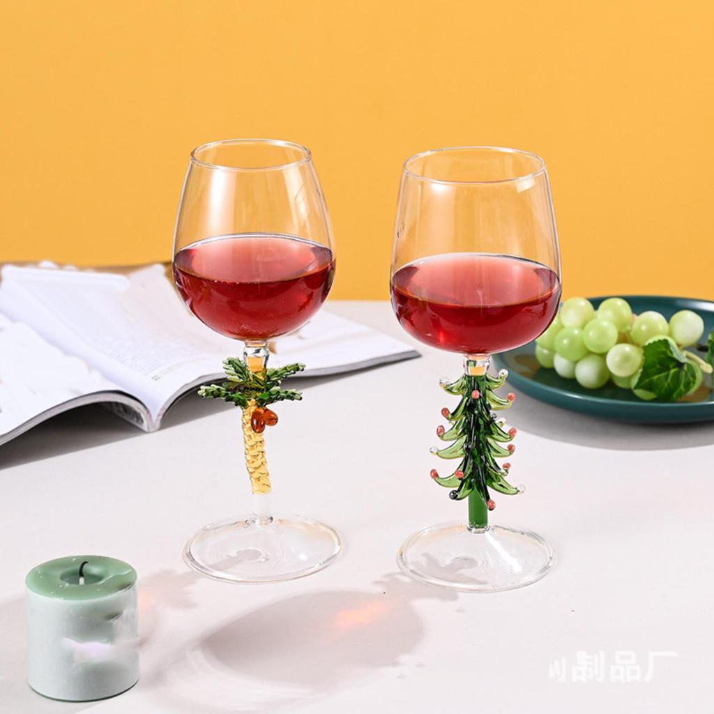 1pc 310-400ml Christmas Tree Wine Glasses Drink Cup Reusable Cocktail Glasses for Party Kitchen KTV Bar Xmas Tree Cup Supplies