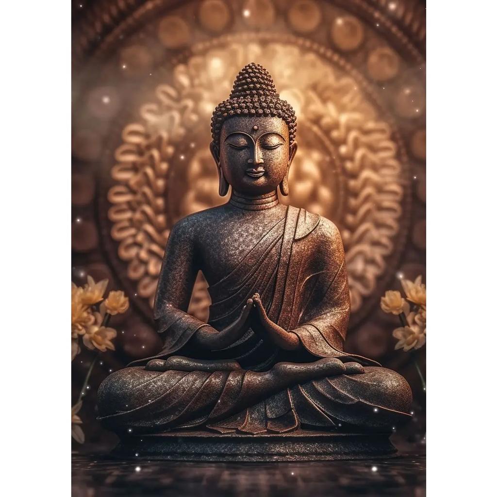Zen Religion Meditation Buddhism Poster and Print Canvas Painting Wall Art Buddha In Nature Abstract Picture for Room Home Decor