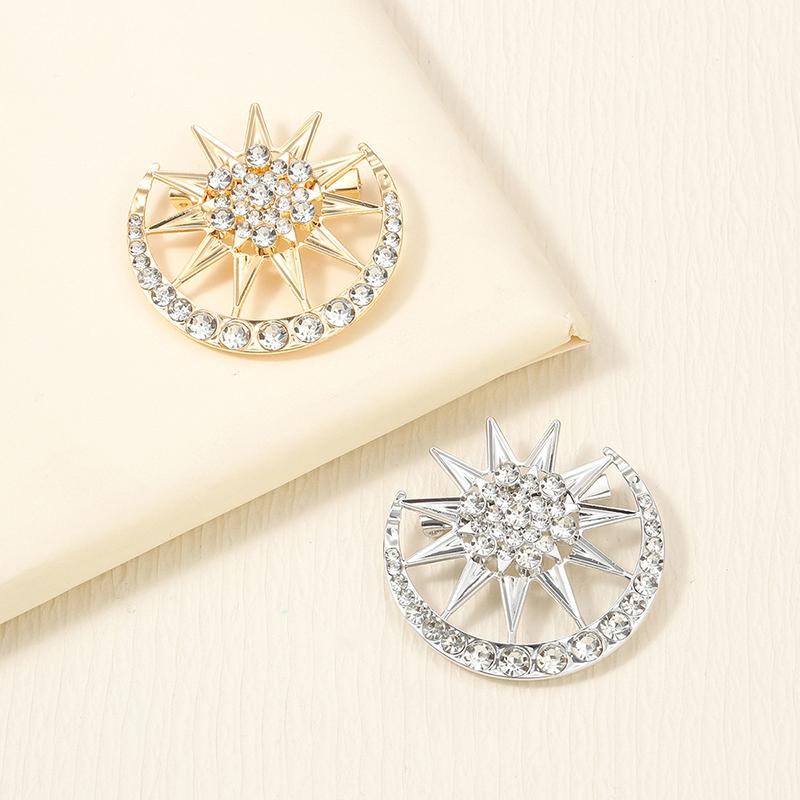 Muslimischer Stern Mond Brooch Universelle Legierung Brooch Trendige Und All-Match Kleidung Rucksack Schal Accessoires Broschen 1 Stück