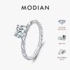 MODIAN 1CT Moissanite 925 Silver Sparkling Twist Lab Created Diamond Wedding Band Rings For Women Bridal Fine Jewelry