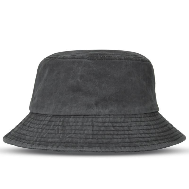Vintage Baumwolle Fischerhut Unisex Sonnenhut Outdoor Bucket Hat Vier Jahreszeiten Canvas Kappe Fh301-1 Schwarz