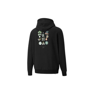 Puma Downtown Fun Logo Print Hoodie Herren Tops Schwarz 535412-01