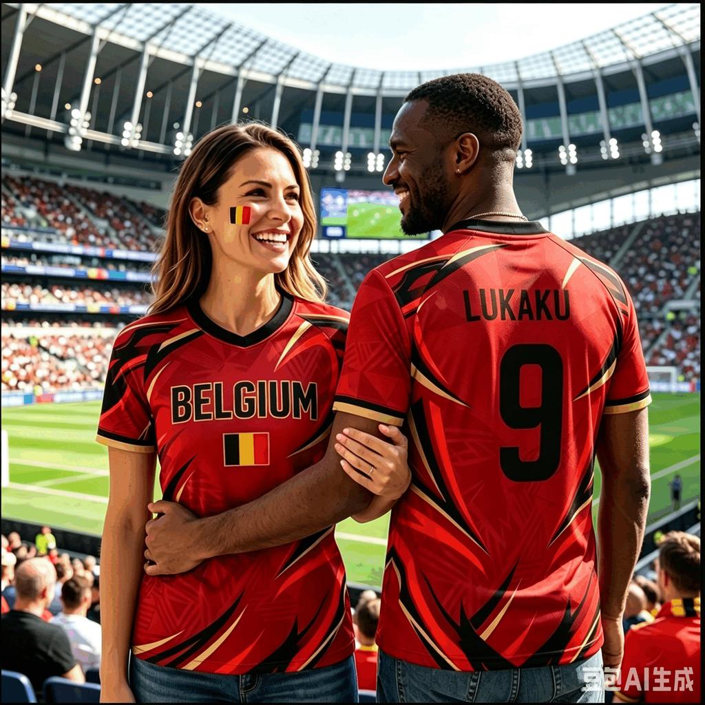 2026 Maglietta da Calcio Estiva Belgio Top Maglia da Calcio T-shirt Abbinamento Familiare Traspirante Uomo Donna Maniche Corte Top