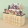 Traditional Wood Advent Calendar Cabinet with 24 Miniature Drawers Box For Christmas Surprise Planning