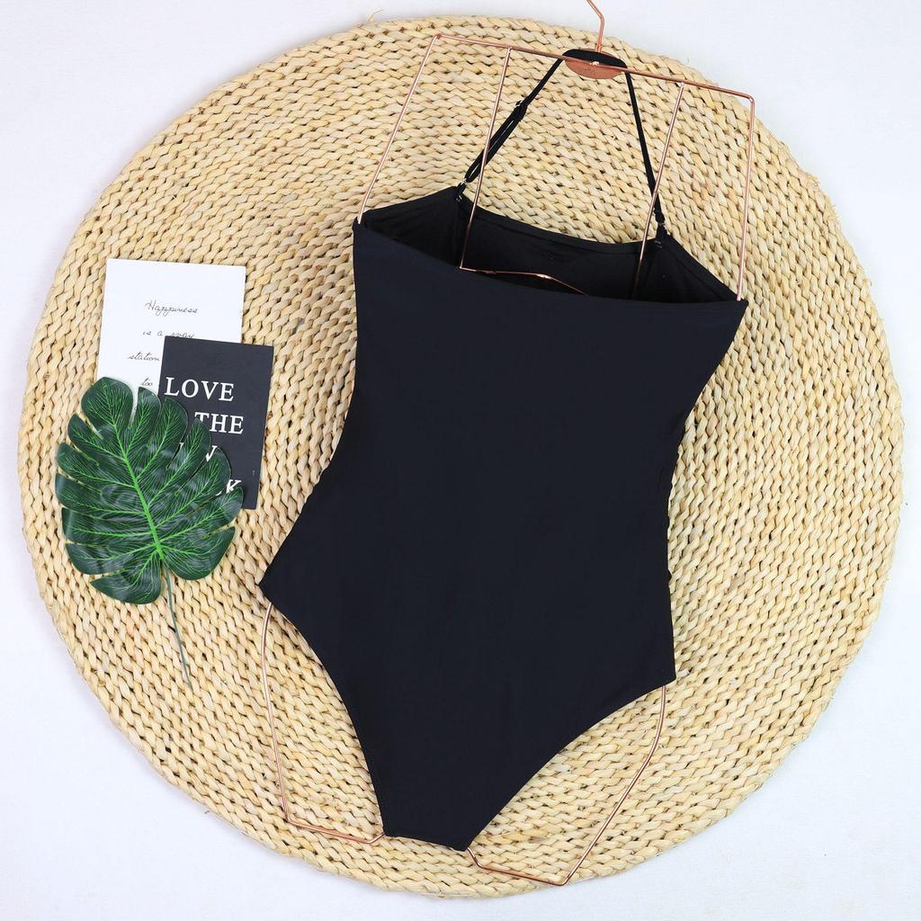 Grote Maten 2024 Dames Effen Kleur Bandeau Badpak met Afneembare Bandjes - Sexy, Gerimpeld, Eendelig