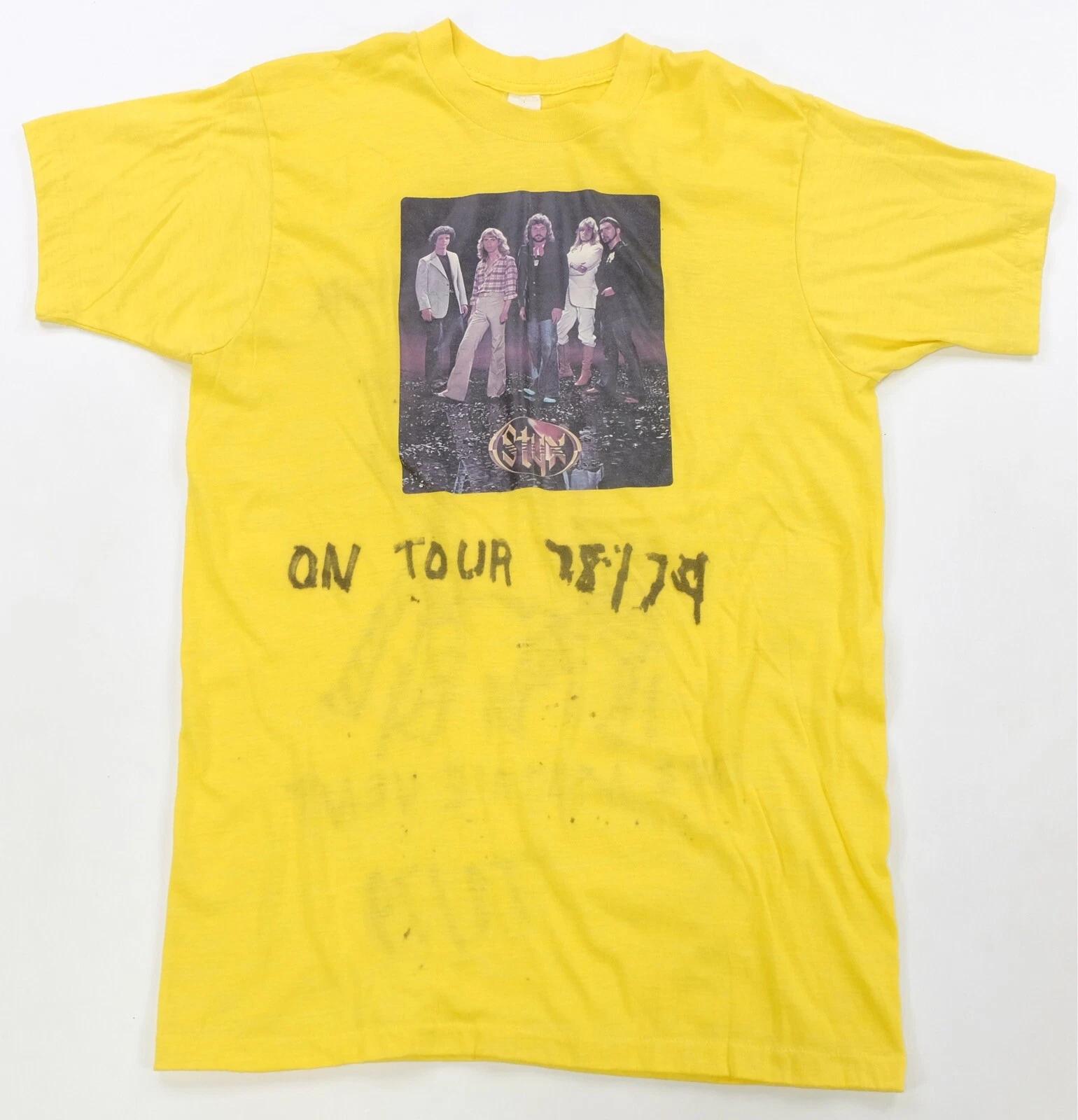 Rare Vintage Styx On Tour The Grand Tour Main Event 1978-1979 T Shirt 70s Yellow 3XL