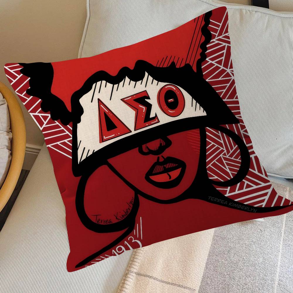LOGO D-Delta S-Sigma Theta   Pillow Gifts Home Office Furnishings Bedroom Sofa Car Cushion Cover case 45x45cm