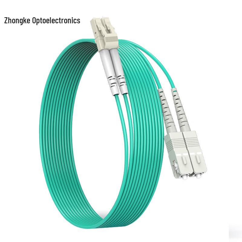 ZK Photonics LC-SC OM4 10 Gigabit Multimode Duplex Fiber Optic Patch Cable