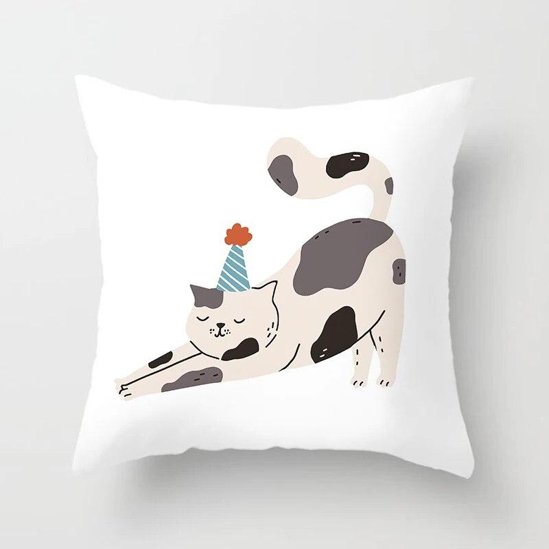Totenkopf Katze Schwarz Heimdeko Kissenbezug Unartig Sofa Autodekoration 45x45cm Kissenbezug Quadratisch Polyester