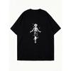 Oversized T-shirtklänning Svart Animekaraktärstryck För Vardagsbruk