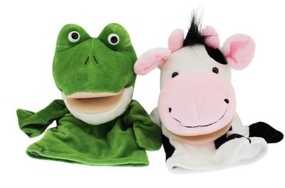 Naissant Nasissant Puppets, Puppet Show, Frog, Cow, Set of 2, Puppet Show, Frog, Cow