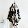 New Cute College Style Imitation Cashmere Scarf Female Kitten Double-sided Fringed Warm Shawl Versatile Comfortable Scarf Trendy
