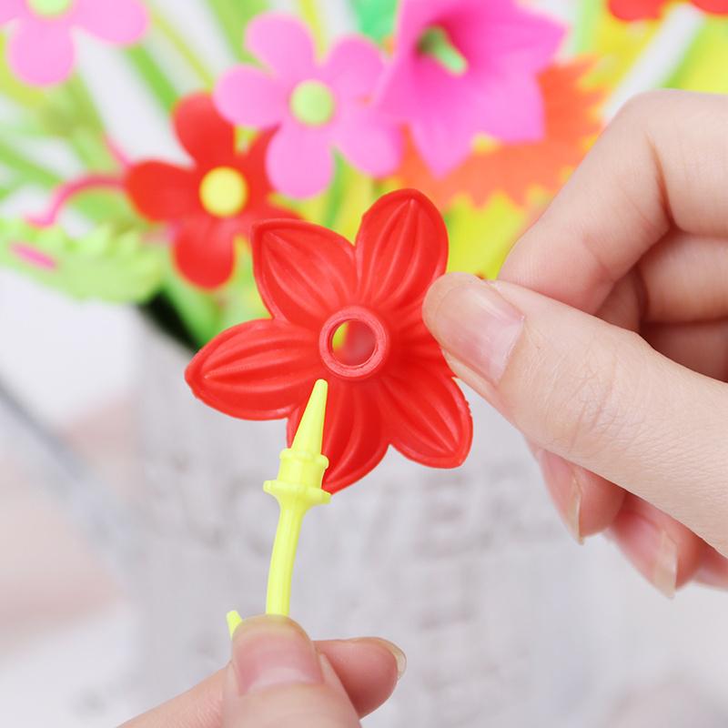 2PCS Cute Plant Flowers Soft Silicone Gel Pen for Writing Office School Supplies Signing Pen