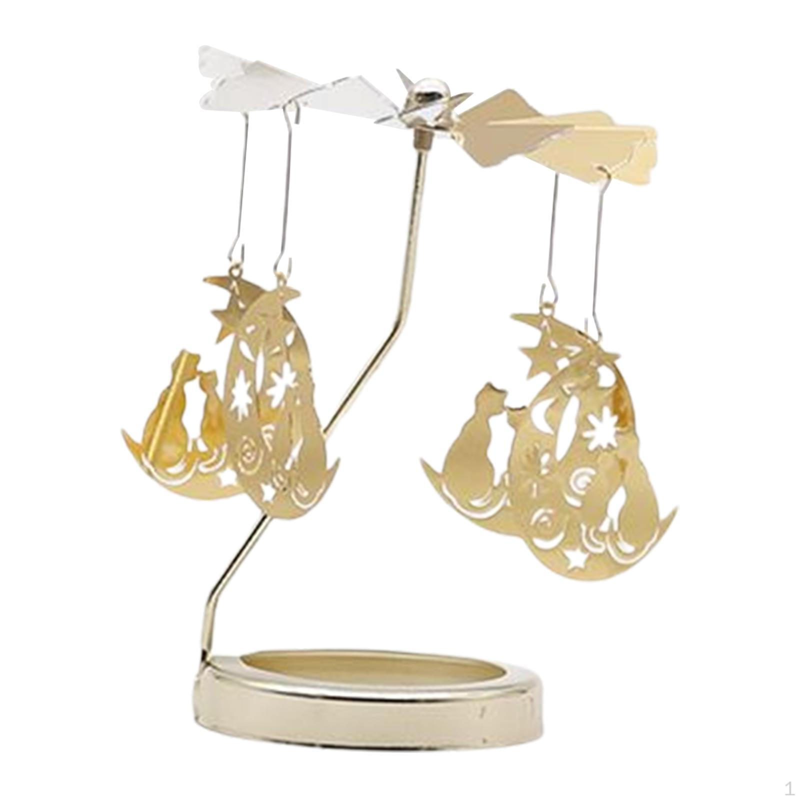Rotating Candlestick Candelabras Metal Rotary Light Holders Flying Tea Lights Candle Holder Cat