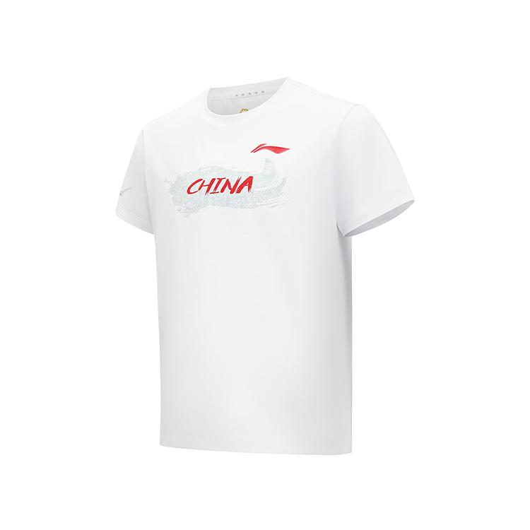 Li-Ning COC Series Youth Asian Games Creative Fashion Quick-Dry Round Neck Short Sleeve T-Shirt Unisex Tops AHSVJ43-1