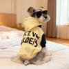 Letter Pattern Warm Dog Hoodie Cozy Soft Two-Legged Dog Clothing Comfortable Thicken Dog Hooded Sweatshirt Outdoor Walking