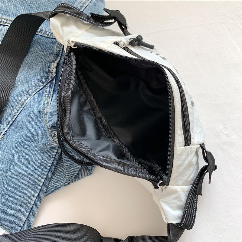 Men's Letter Print Chest Bag Women's Waist Bag Student Sports Crossbody Mobile Phone Bag
