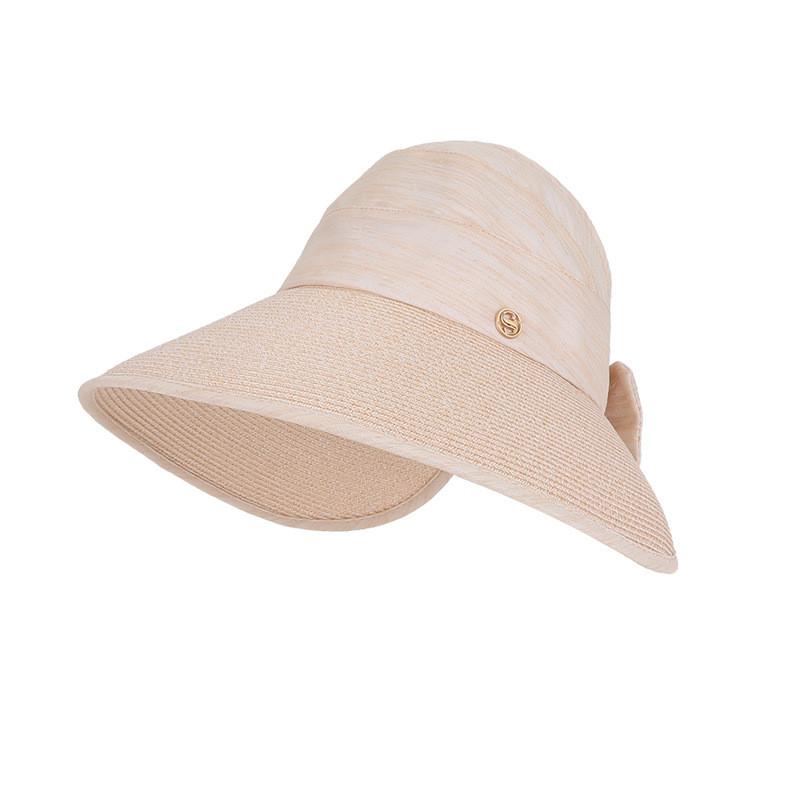 Chapeau de Soleil d'Été en Paille à Large Bord avec Ajustement Réglable pour Femmes Protection Solaire Extérieure