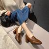 Fashion New Vintage College Style Women Loafer Shoes Fashionable Shallow Slip On Female Elegant Thick Heel Commuting Shoes Zapatos Mujer