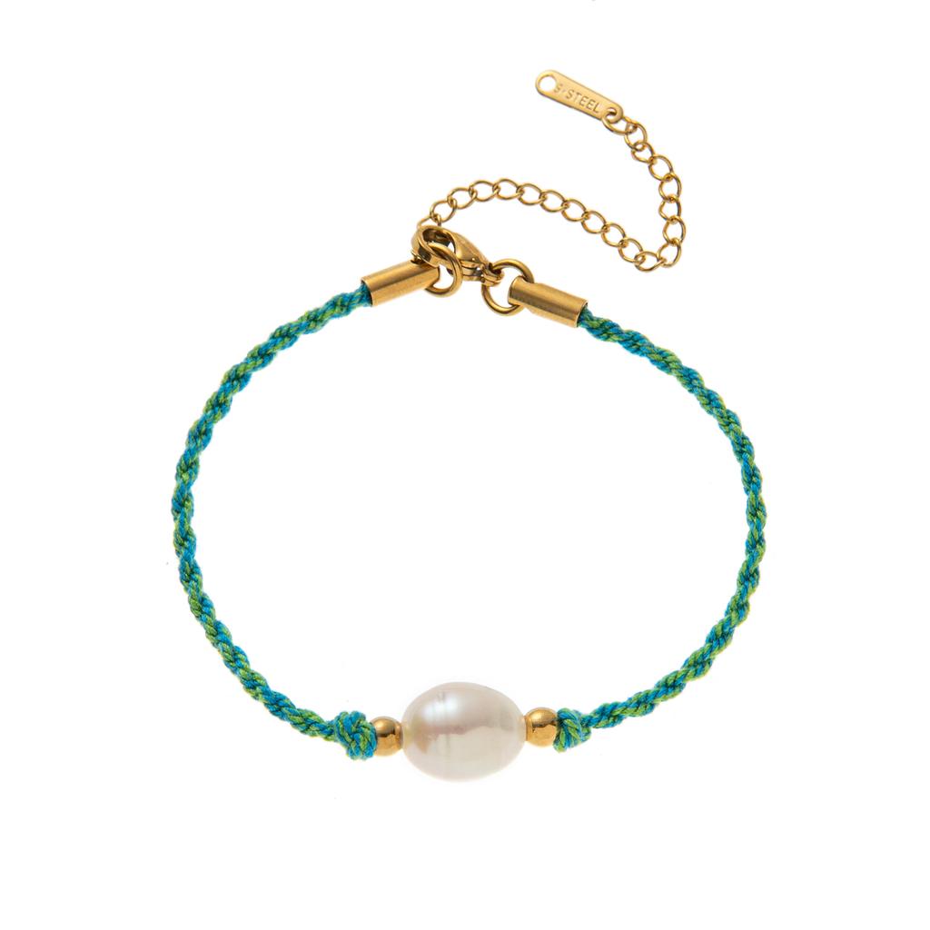 Stainless Steel New Fresh Love Sun Colored Rope Dopamine Bracelet Women's Gold Plated Color Preserving
