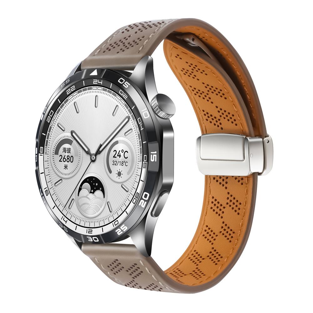 Brățară magnetică din piele naturală pentru Huawei Watch GT4 3 Pro 43 46mm, bandă respirabilă pentru Samsung Galaxy 7 Ultra 4 5 6 40mm 44mm 47mm Gear S3 20mm 22mm