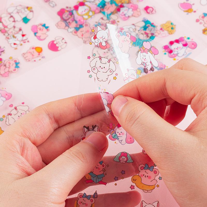 Pet Planet Cute Cartoon Children's Waterproof Notebook Stickers Set