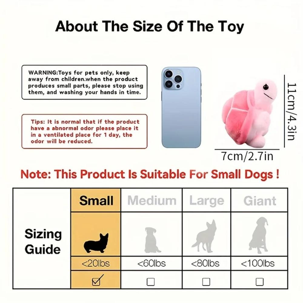 Turtle Shaped Plush Toy For Dogs To Grind Teeth And Clean Teeth For Interactive Play