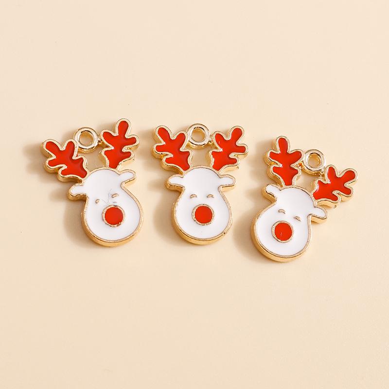 10pcs 17x21mm Cute Enamel Winter Snowflake Charms for Jewelry Making Christmas Earrings Pendants Necklaces DIY Crafts Supplies