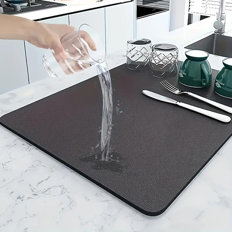 Dish Drying Mat Set for Kitchen and Bathroom Countertops - Absorbent, Non-Slip, Heat Resistant Mats for Dishes, Coffee Machine, Sink