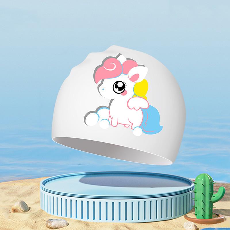 Kids Swimming Caps Cartoon Swimming Cap for Boys and Girls Adult Bear Printed Swim Caps for Women Swim Cap Swimming Accessories