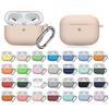 Silicone Case for AirPods Pro Bluetooth Earphone Case Protective Cover with Hook For Airpods Pro 1st Gen Charging Box Accessorie