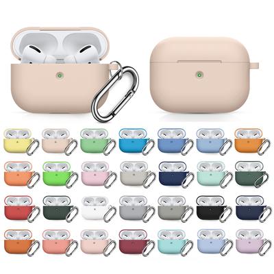 Silicone Case for AirPods Pro Bluetooth Earphone Case Protective Cover with Hook For Airpods Pro 1st Gen Charging Box Accessorie