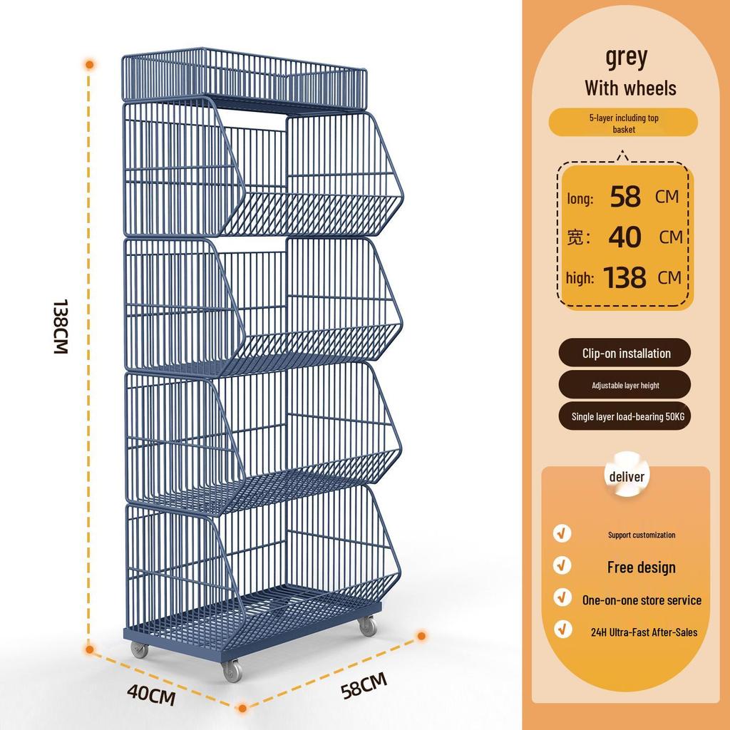 Multi-Layer Stackable Display Basket for Snacks & Vegetables