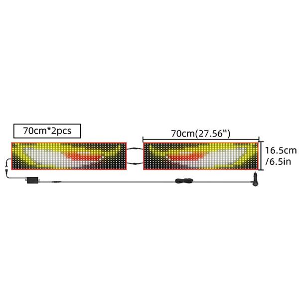 2 Pcs LED Devil's Eye Truck Car Interior Decoration Ambient Light App Control With Remote Custom Text Pattern Lighting 12V 24V