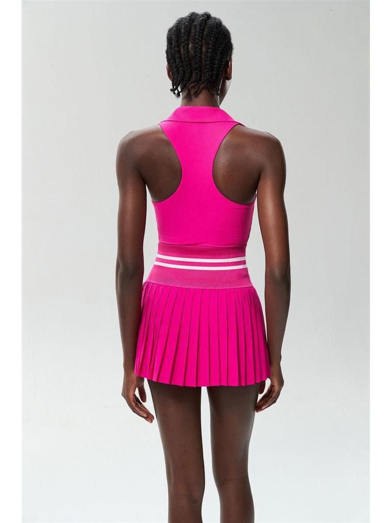 Alo Golf Pleated Skirt & Sleeveless High-End Yoga Tank Top Set - Women's Summer Clothing