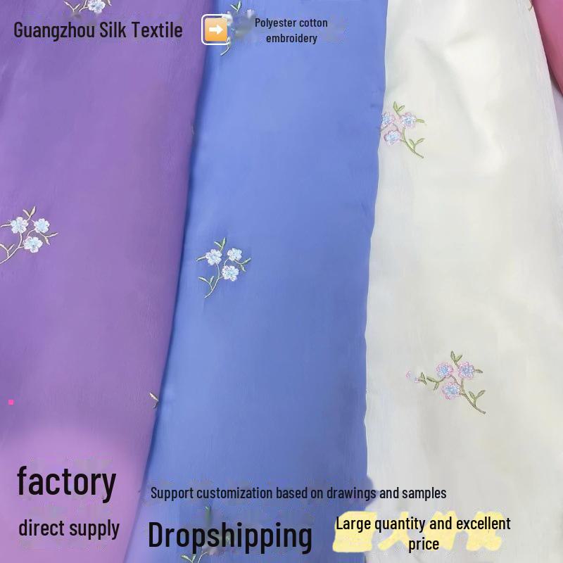 

Поліестерово-бавовняна вишивальна тканина для суконь One size price