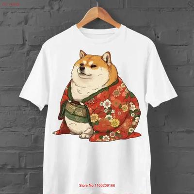Shiba Dog In Kimono T Shirt PrinT Harajuku Y2K Top Vintage Washed Streetwear Soft Breathable Homme Versatile Fashion Unisex