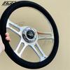 Modified Tuning Steering Wheel Flat Corn Round Shape PCD 70MM Universal Long Spoke JDM 14Inch Drift Car Steering Wheel