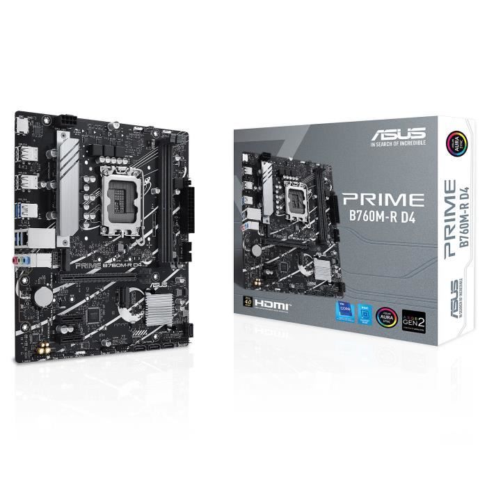 Carte mère - asus - prime b760m-r d4 - intel b760 lga 1700 micro atx