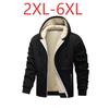 Autumn and Winter Large Size 6XL Lamb Fleece Thick Coat Cardigan Hooded Lamb Fleece Casual Sweater