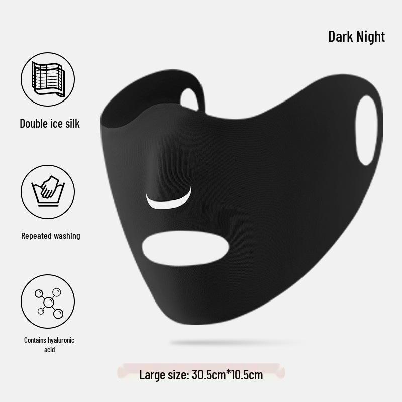 

Women s Ice Silk Sunscreen Mask - Breathable, Moisturizing, Seamless Ear-Hanging Sun Visor One Size