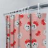 Adorable Red Bow Print Bear Shower Curtain Pink Bath Decoration Waterproof Home Decor Bathroom Artistic Animal Pattern Fabric Ra