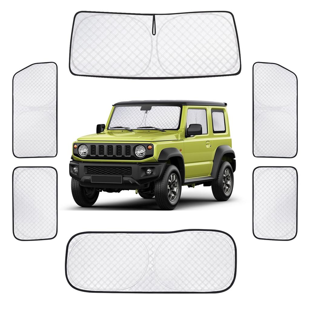 ZATOOTO Suzuki Jimny & Sierra JB64/JB74 Vehicle-Specific Sunshade, Heat Insulating, Light Blocking, Full Window Covering, Car Window Sunshade, Camping