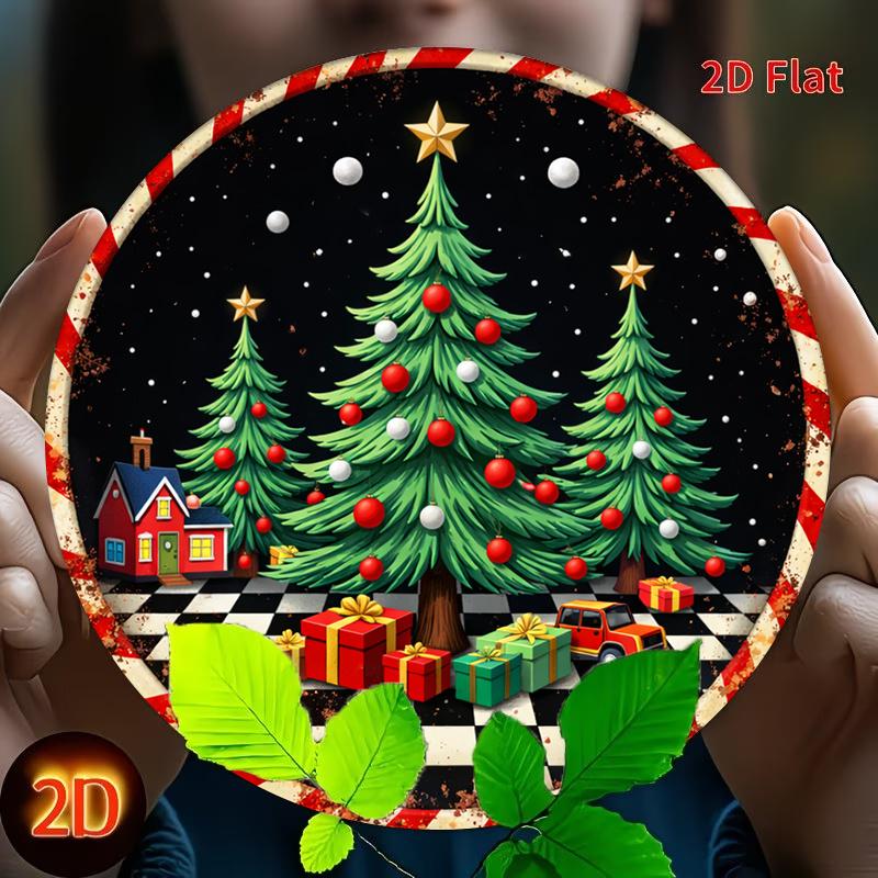 D Plane Circular Bali Themed Tin Metal Sign Tropical Beach Sunset Art Suitable for Home Lounge or Tropical Themed Cafes D